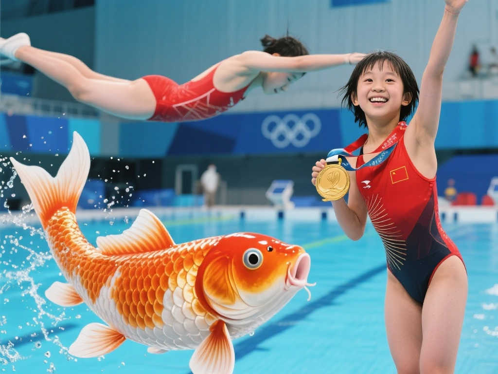 萌力爆棚!全红婵晒生活照:锦鲤加持📸